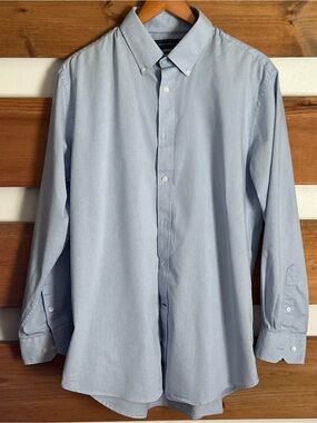 crown and ivy slim fit dress shirt Crown & Ivy Light Blue Slim-Fit Solid Long Sleeve Dress Shirt